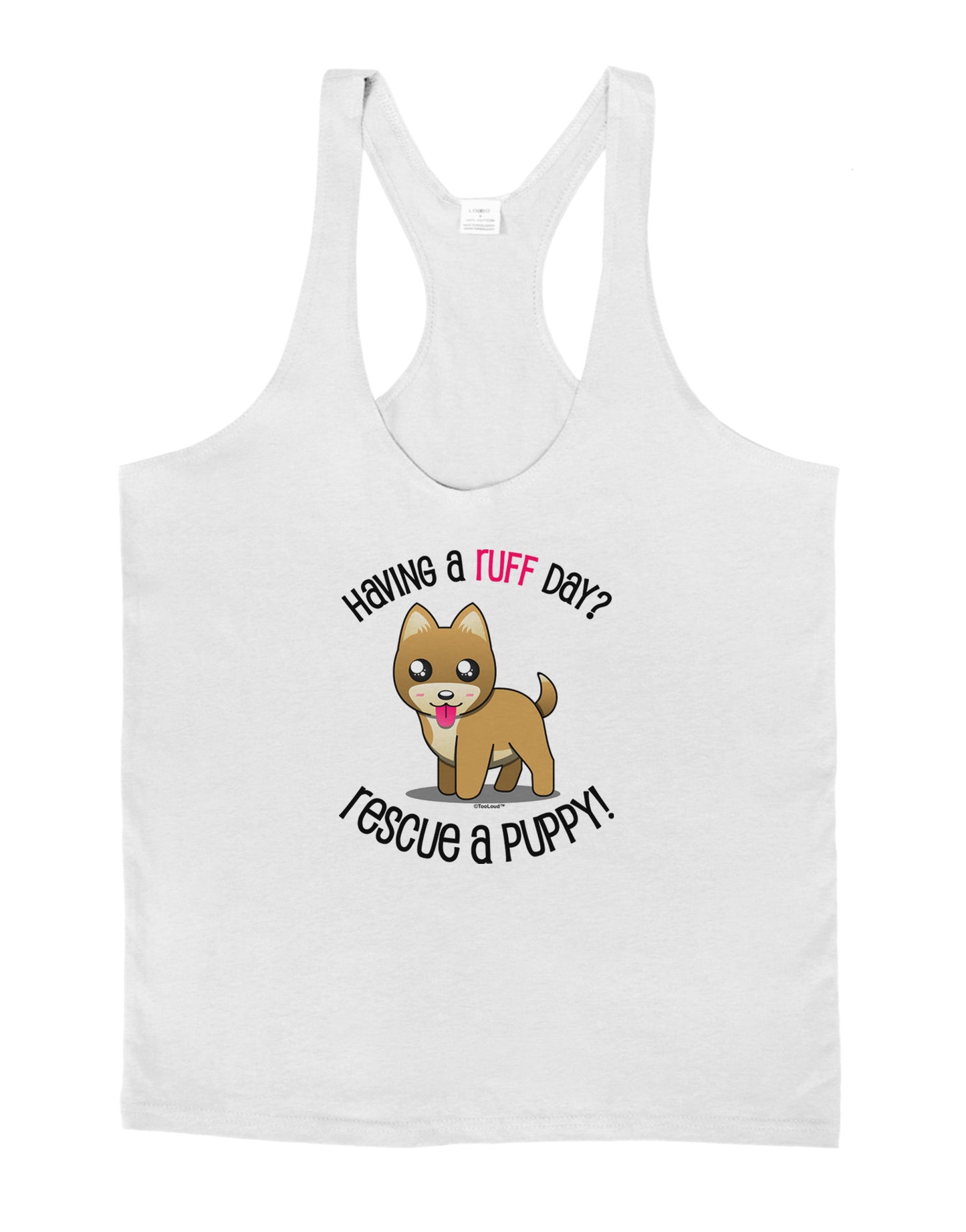 Rescue A Puppy Mens String Tank Top-Men's String Tank Tops-LOBBO-White-Small-Davson Sales