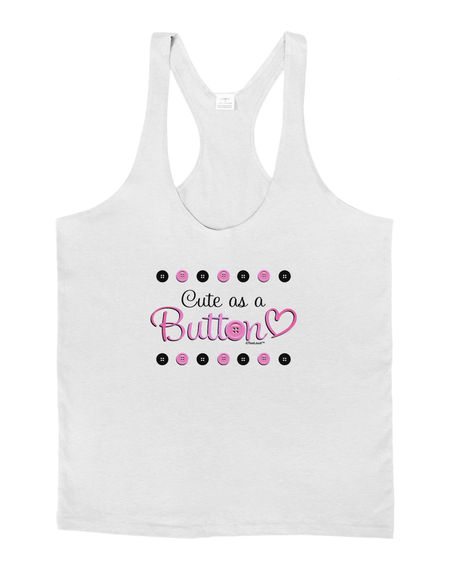 Cute As A Button Mens String Tank Top-Men's String Tank Tops-LOBBO-White-Small-Davson Sales