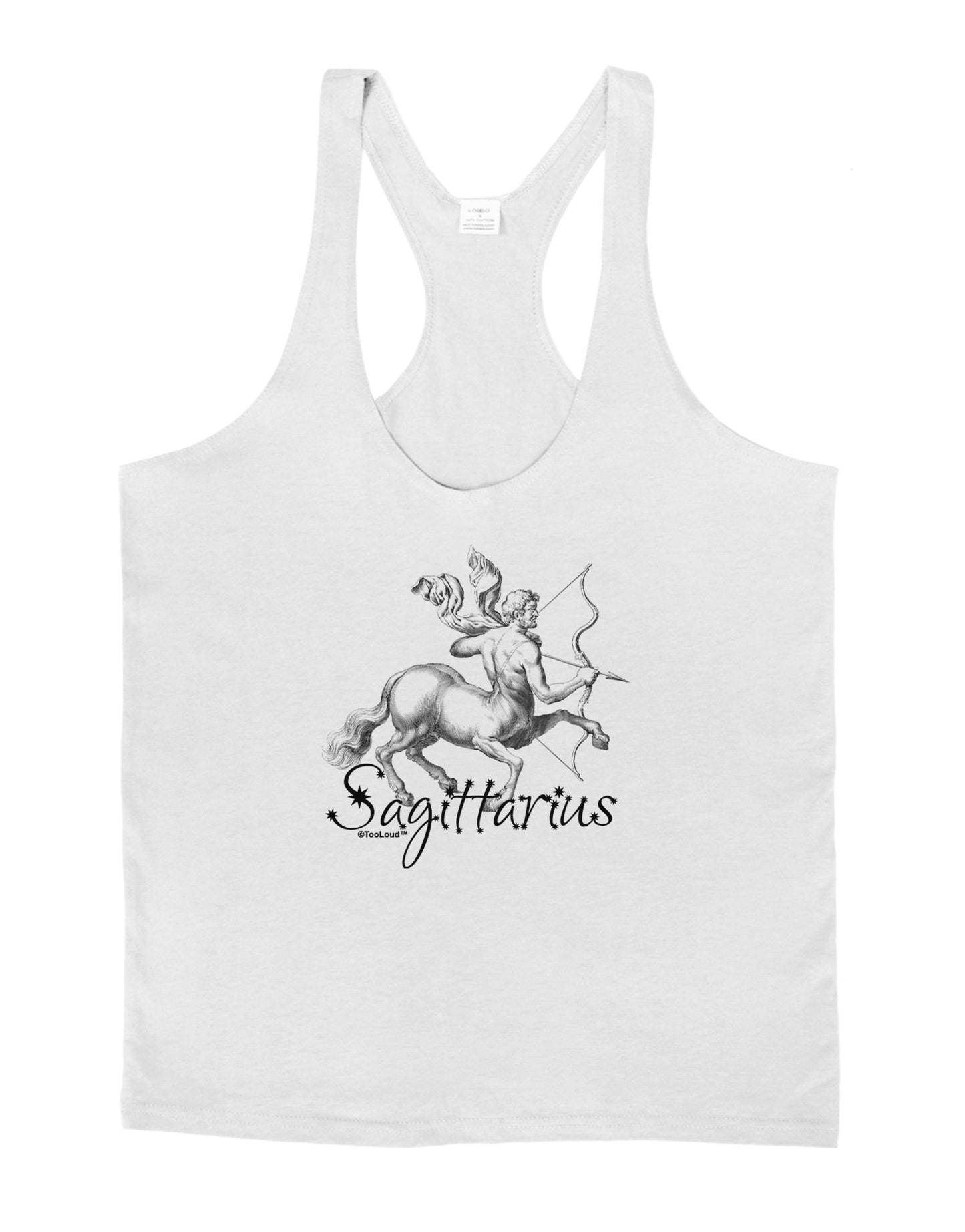 Sagittarius Illustration Mens String Tank Top-Men's String Tank Tops-LOBBO-White-Small-Davson Sales