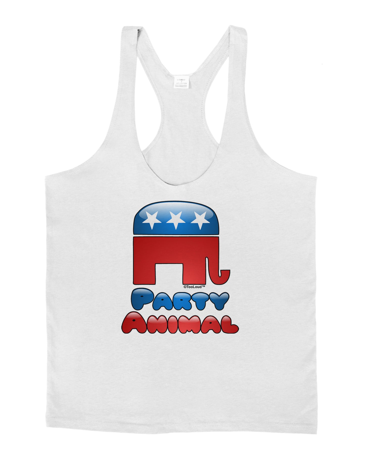 Republican Party Animal Mens String Tank Top-Men's String Tank Tops-LOBBO-White-Small-Davson Sales