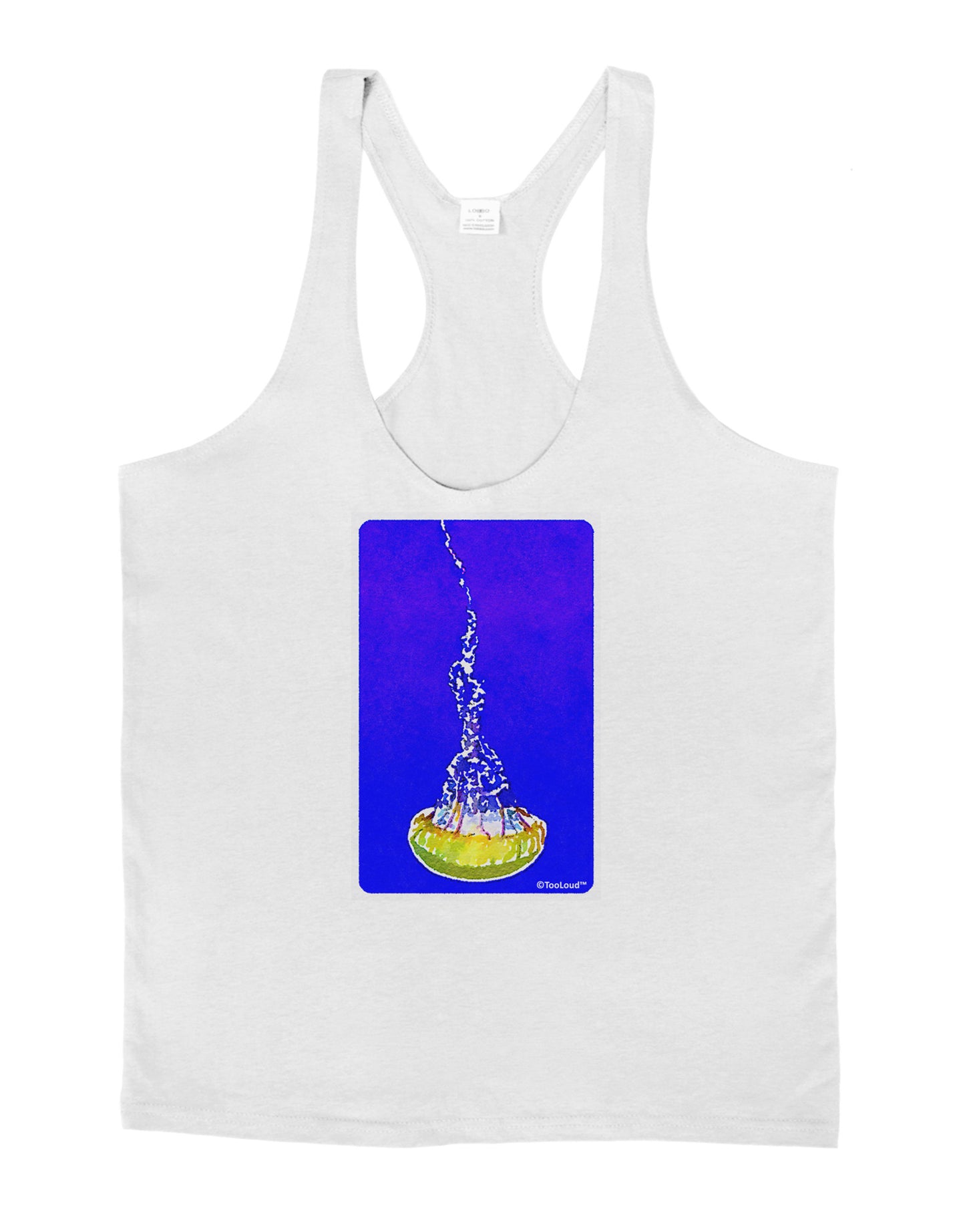 Solo Jellyfish Watercolor Mens String Tank Top-Men's String Tank Tops-LOBBO-White-Small-Davson Sales