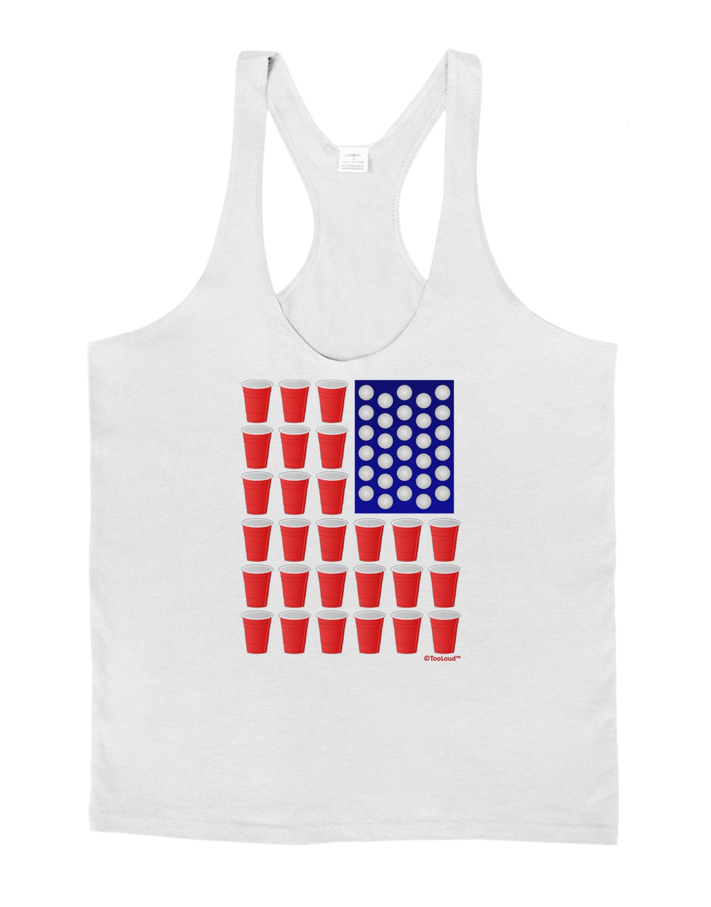 Beer Pong Flag Mens String Tank Top-Men's String Tank Tops-LOBBO-White-Small-Davson Sales