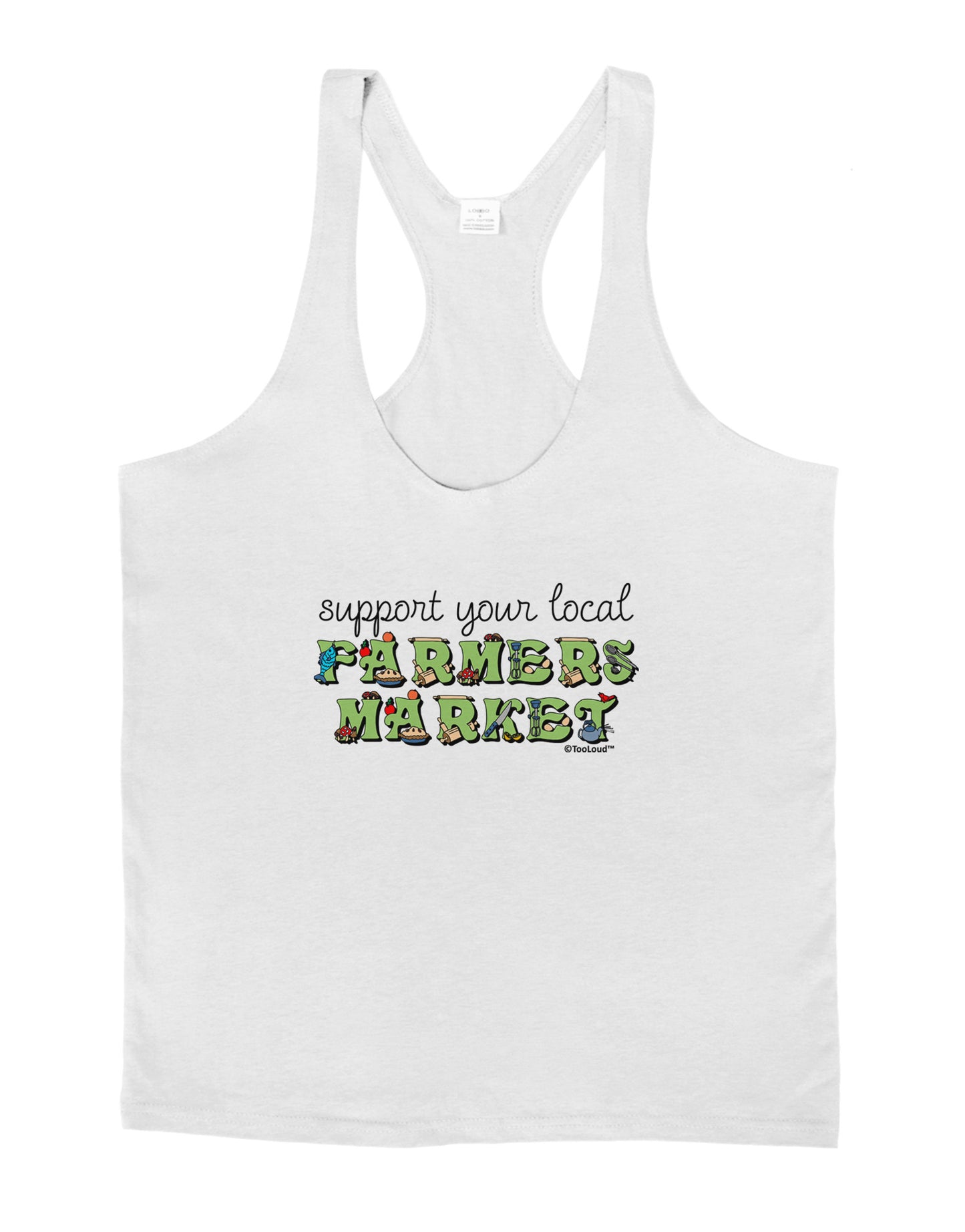 Support Your Local Farmers Market - Color Mens String Tank Top-Men's String Tank Tops-LOBBO-White-Small-Davson Sales