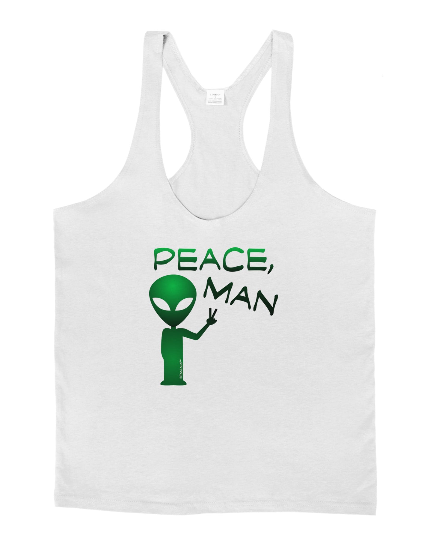 Peace Man Alien Mens String Tank Top-Men's String Tank Tops-LOBBO-White-Small-Davson Sales