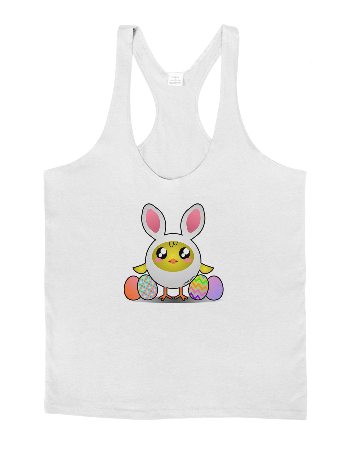 Chick In Bunny Costume Mens String Tank Top-Men's String Tank Tops-LOBBO-White-Small-Davson Sales