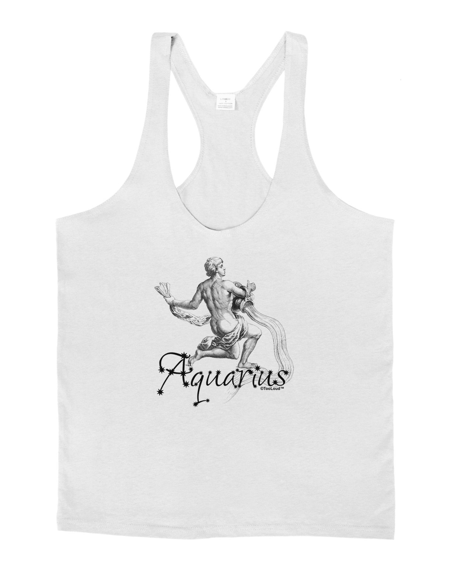 Aquarius Illustration Mens String Tank Top-Men's String Tank Tops-LOBBO-White-X-Large-Davson Sales