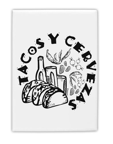 TooLoud Tacos Y Cervezas Fridge Magnet 2 Inchx3 Inch Portrait-Fridge Magnet-TooLoud-Davson Sales