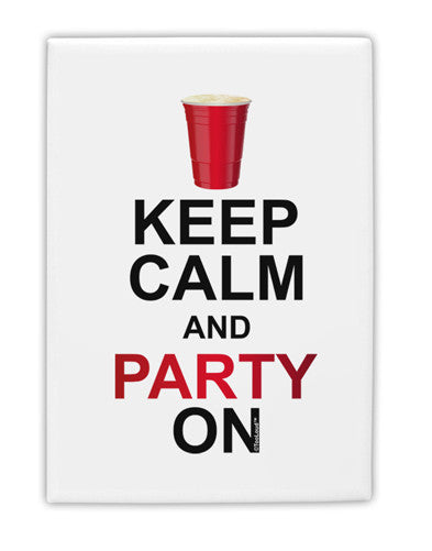 Keep Calm - Party Beer Fridge Magnet 2"x3" Portrait by TooLoud-Fridge Magnet-TooLoud-White-Davson Sales
