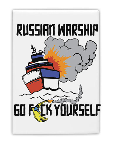 TooLoud Russian Warship go F Yourself Fridge Magnet 2 Inchx3 Inch Portrait-Fridge Magnet-TooLoud-Davson Sales