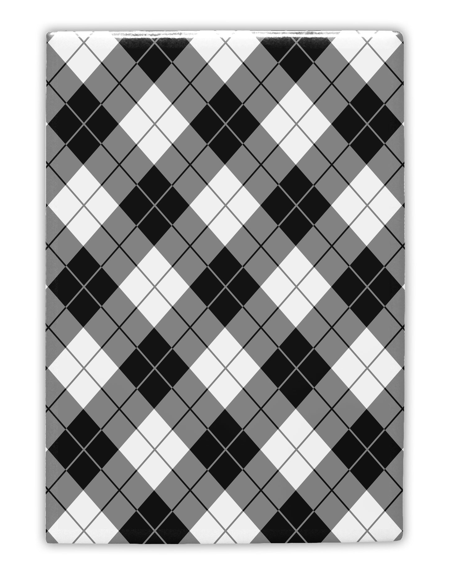 Black and White Argyle AOP 10 InchRound Wall Clock All Over Print by TooLoud-Wall Clock-TooLoud-White-Davson Sales