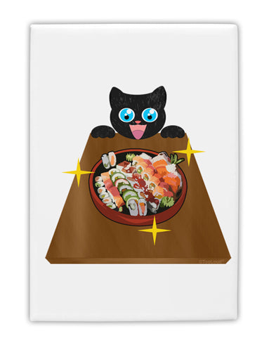 Anime Cat Loves Sushi Fridge Magnet 2"x3" Portrait by TooLoud-Fridge Magnet-TooLoud-White-Davson Sales