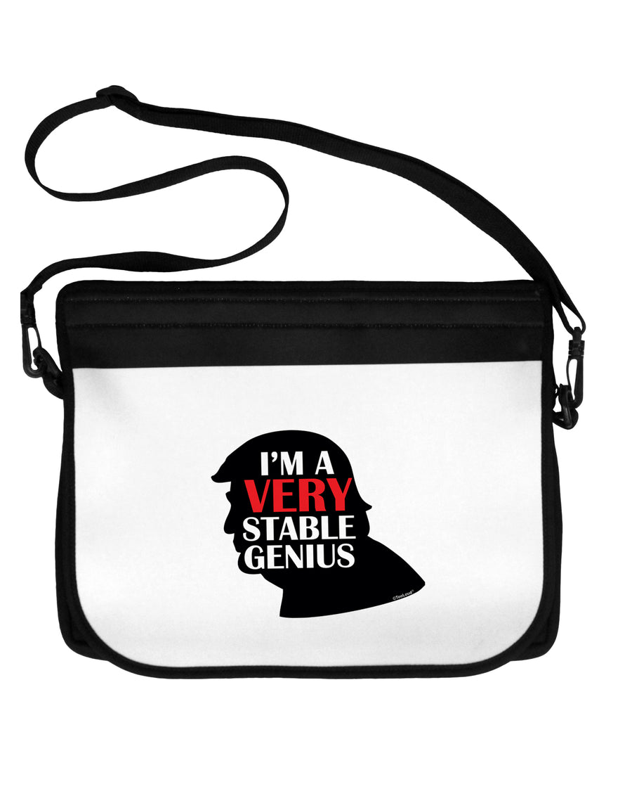 I'm A Very Stable Genius Neoprene Laptop Shoulder Bag by TooLoud-TooLoud-Black-White-15 Inches-Davson Sales