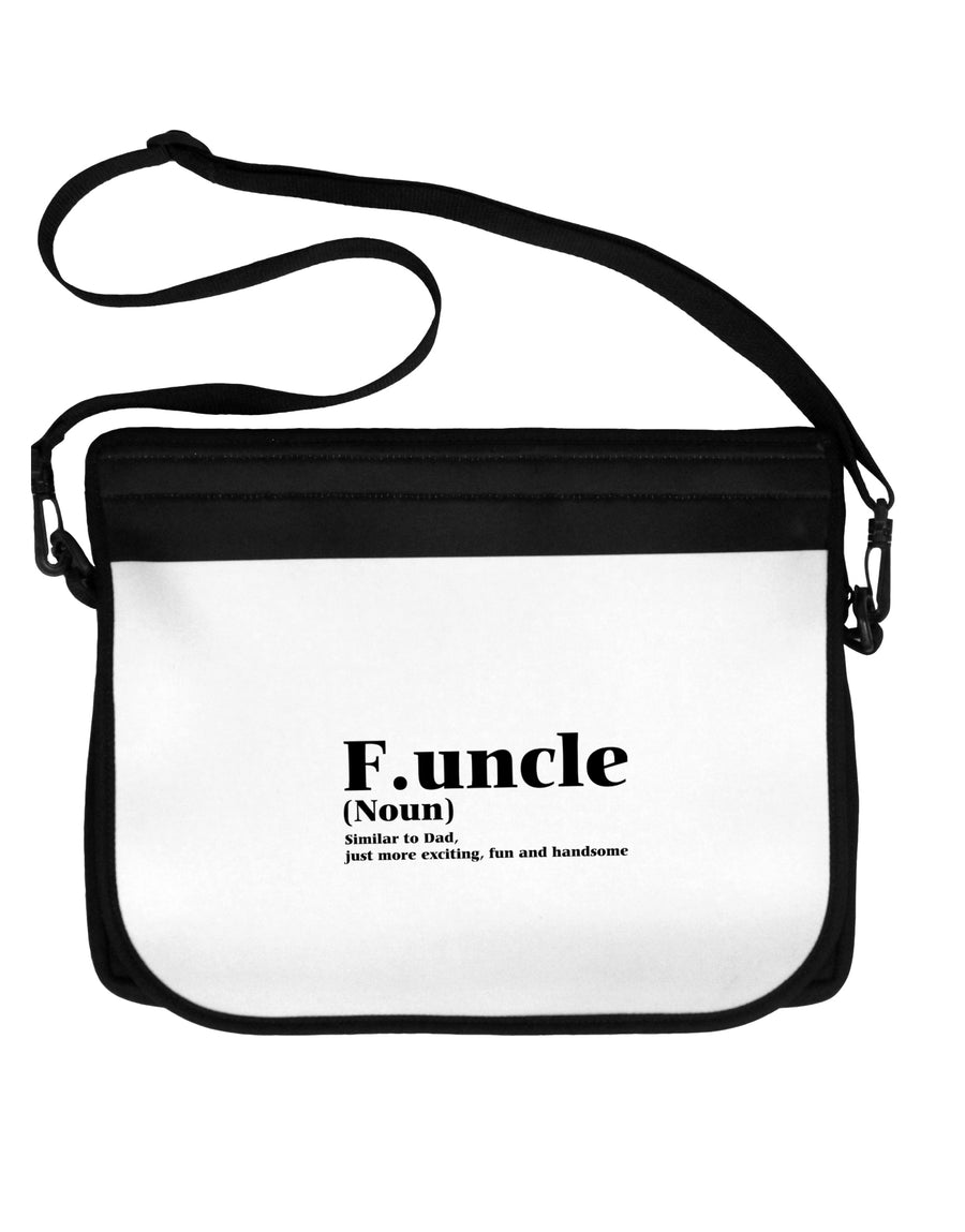 Funcle - Fun Uncle Neoprene Laptop Shoulder Bag by TooLoud-TooLoud-Black-White-15 Inches-Davson Sales