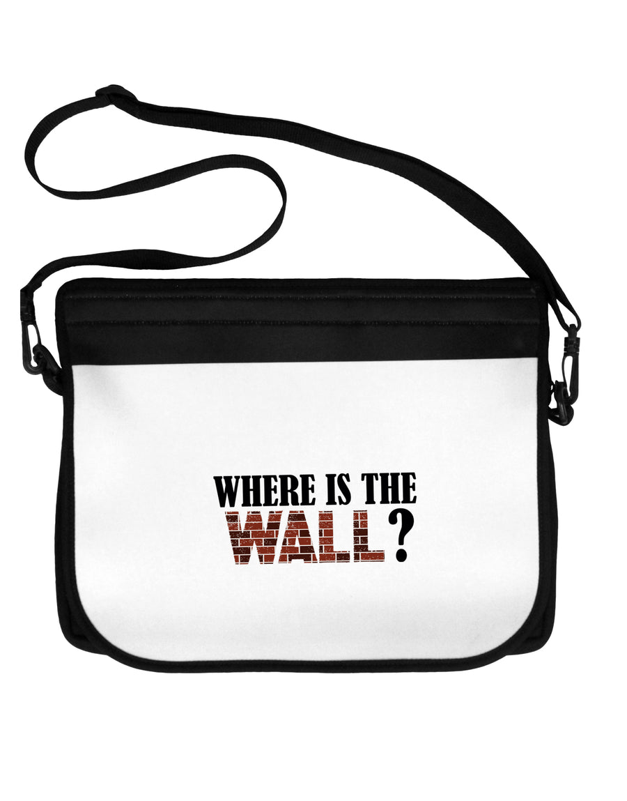 Where Is The Wall Neoprene Laptop Shoulder Bag by TooLoud-TooLoud-Black-White-15 Inches-Davson Sales