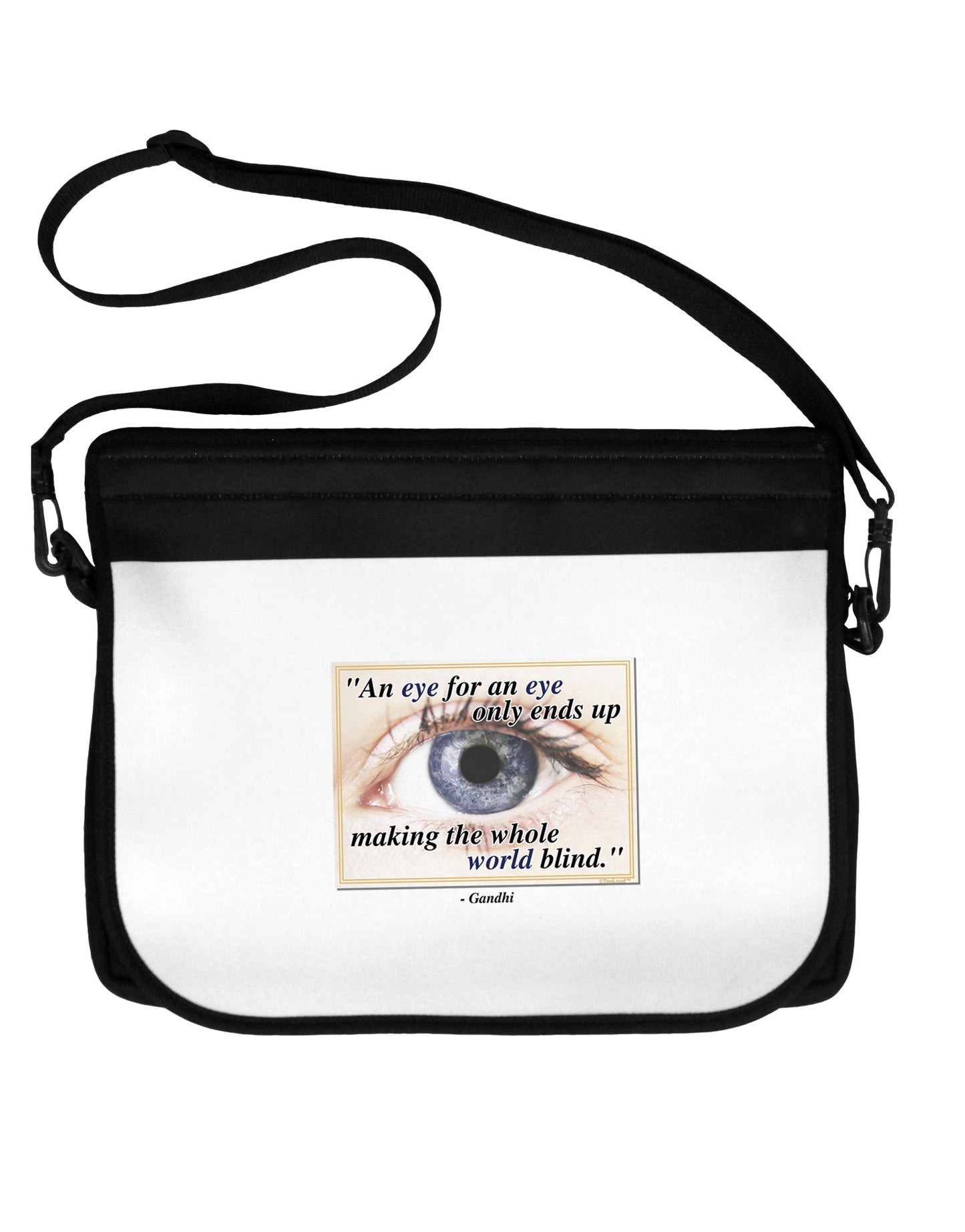 Eye For An Eye Gandhi 15" Dark Laptop / Tablet Case Bag by TooLoud-Laptop / Tablet Case Bag-TooLoud-Black-White-15 Inches-Davson Sales