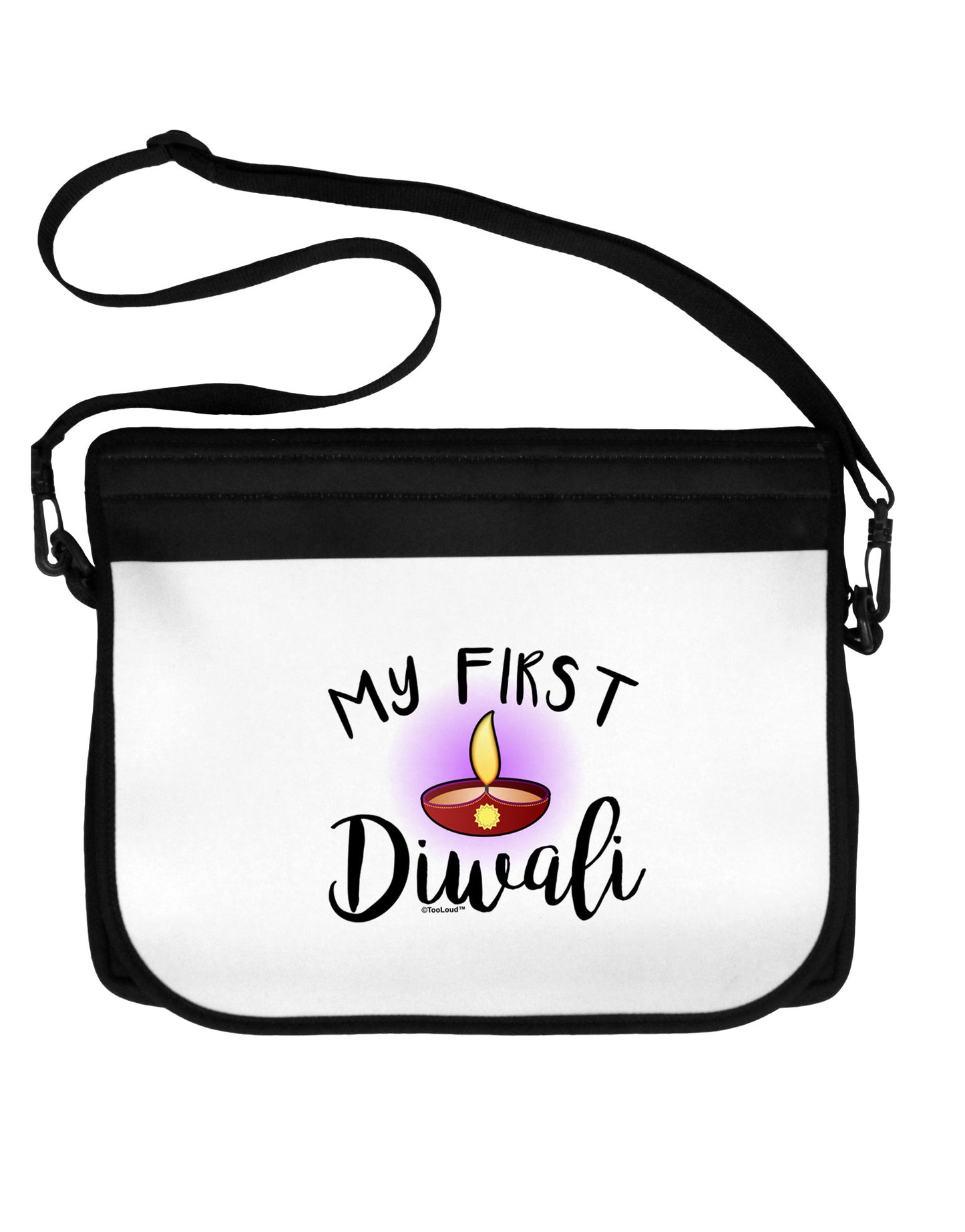 My First Diwali 15" Dark Laptop / Tablet Case Bag by TooLoud-Laptop / Tablet Case Bag-TooLoud-Black-White-15 Inches-Davson Sales