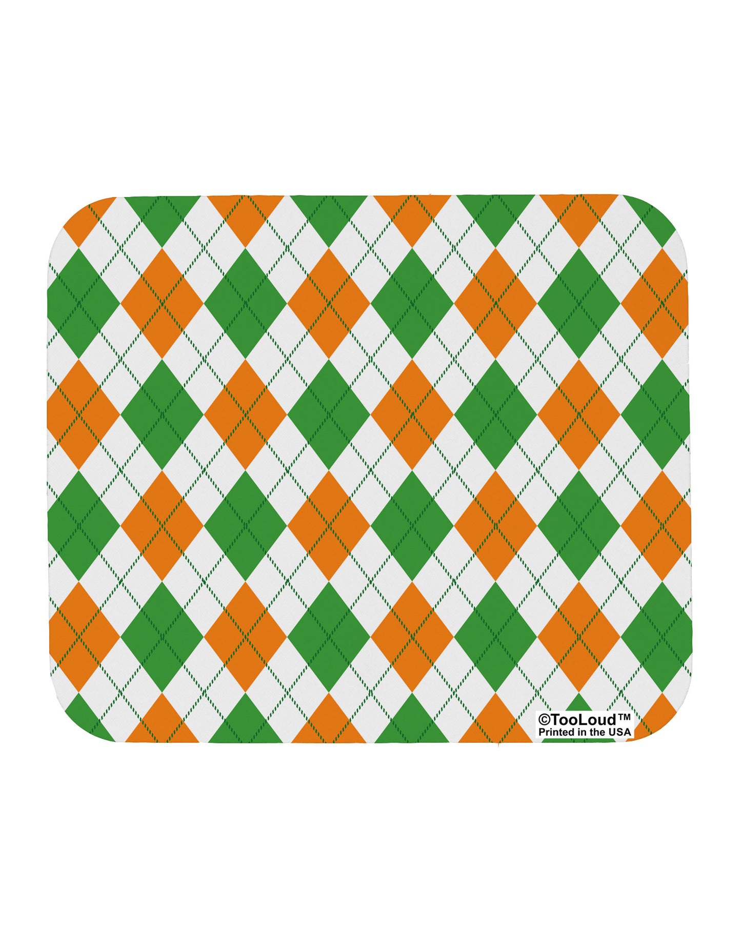 Irish Colors Argyle Pattern Mousepad All Over Print-TooLoud-White-Davson Sales