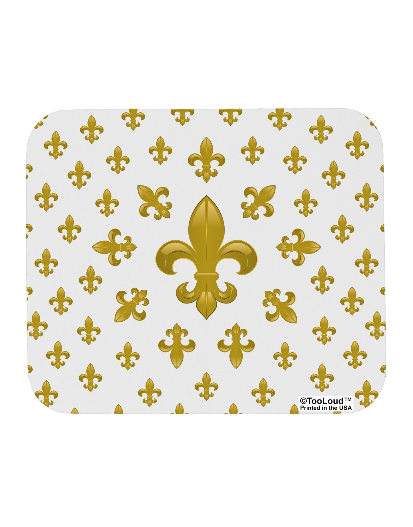 Gold Fleur De Lis AOP Mousepad All Over Print by TooLoud-TooLoud-White-Davson Sales