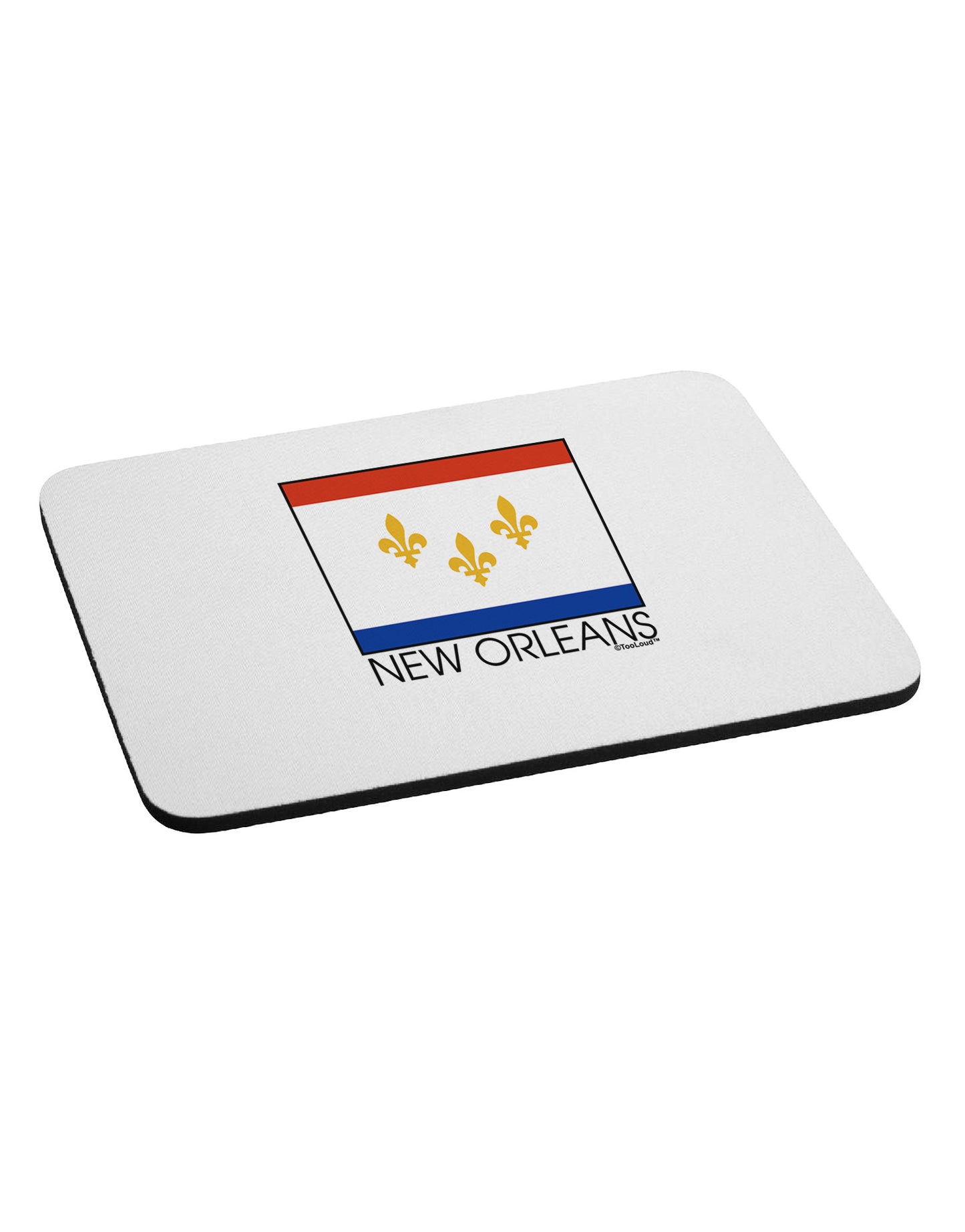 New Orleans Louisiana Flag Text Mousepad-TooLoud-White-Davson Sales