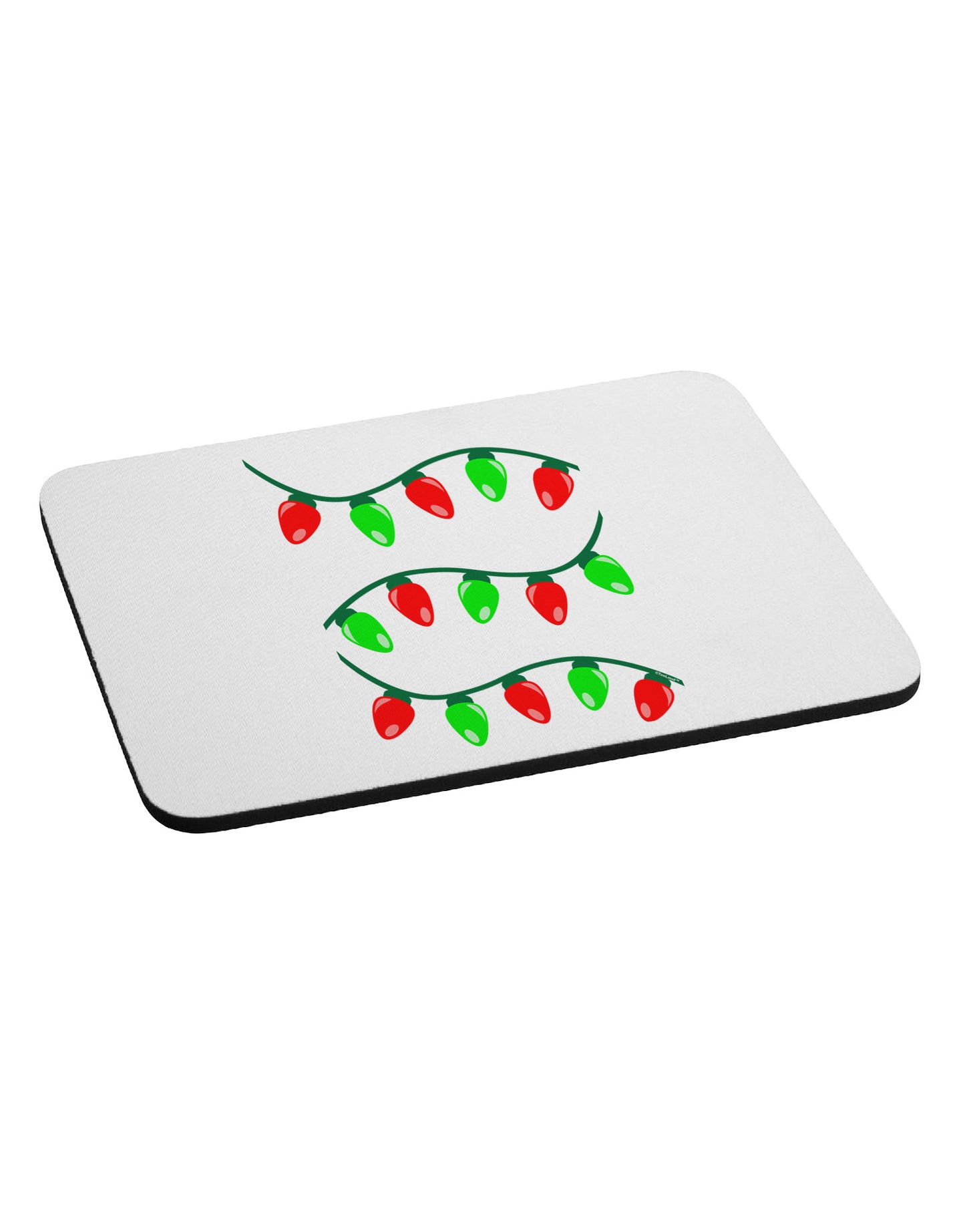 Christmas Lights Red and Green Mousepad-TooLoud-White-Davson Sales
