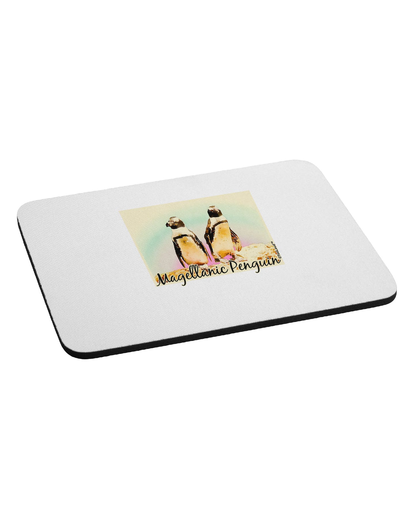 Magellanic Penguin Text Mousepad-TooLoud-White-Davson Sales
