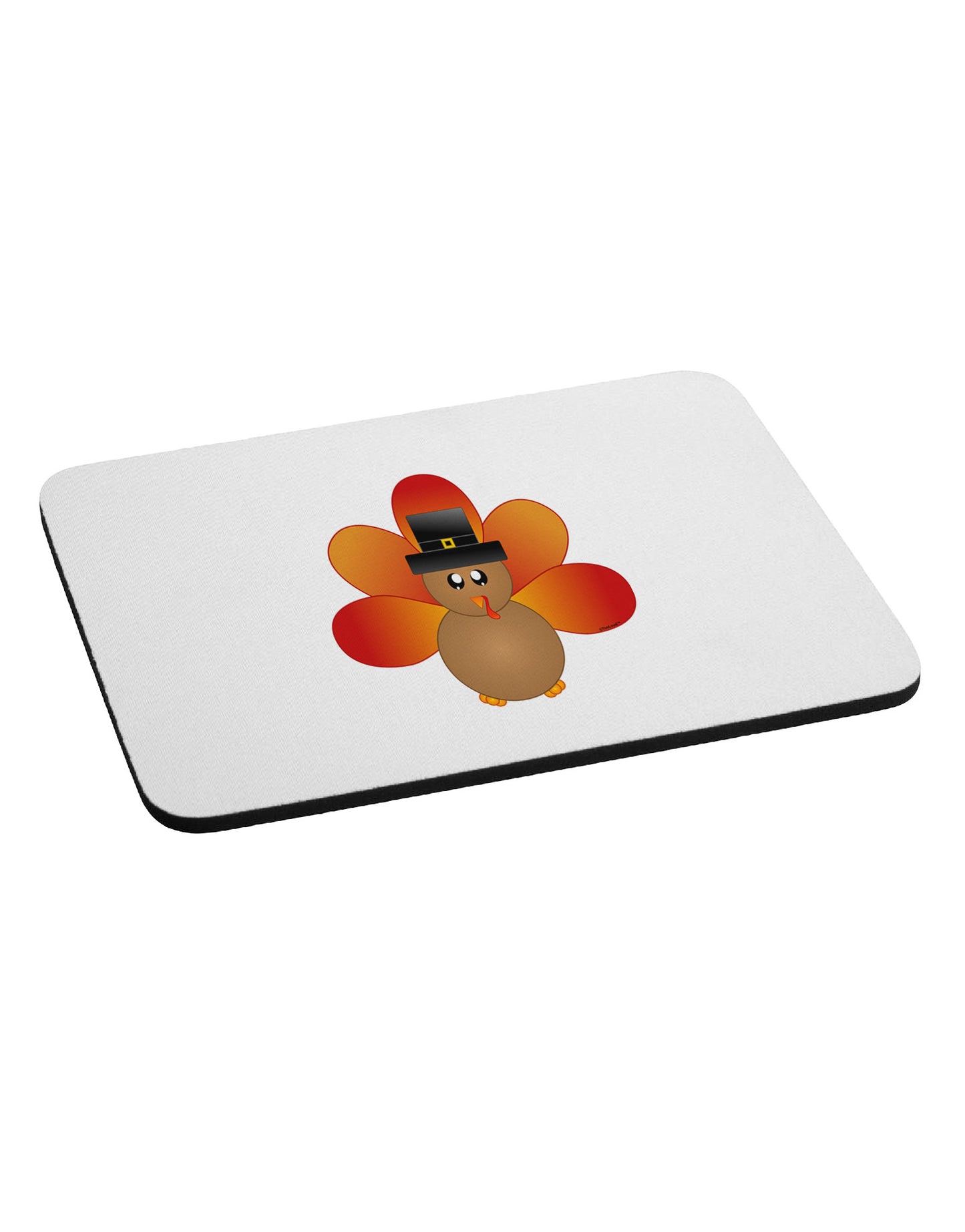 Cute Pilgrim Turkey Thanksgiving Mousepad-TooLoud-White-Davson Sales