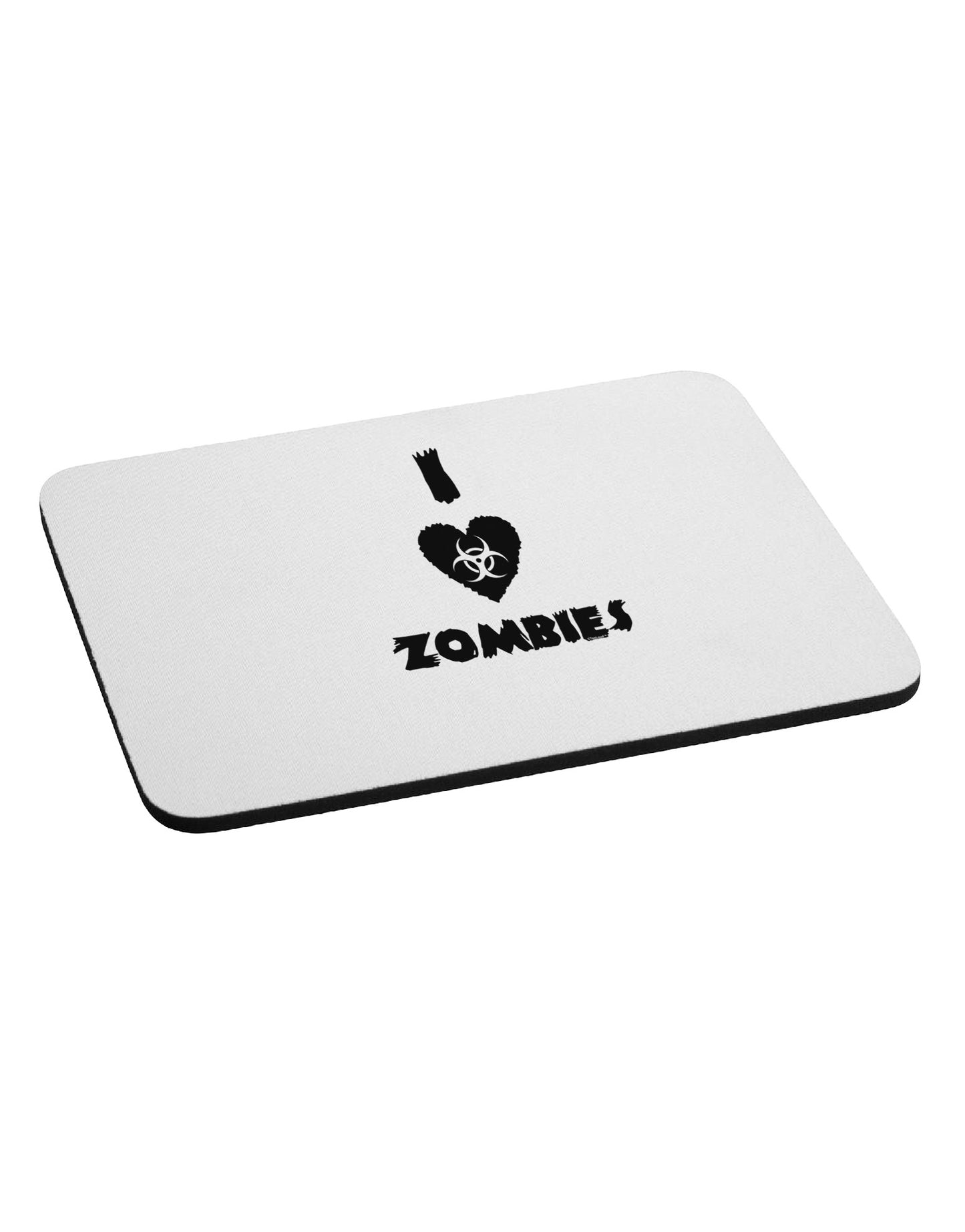 I Heart Zombies - Biohazard Heart Mousepad-TooLoud-White-Davson Sales