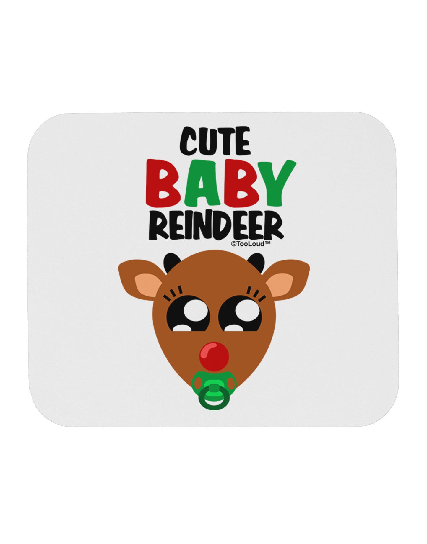 Cute Baby Reindeer Matching Deer Mousepad-TooLoud-White-Davson Sales