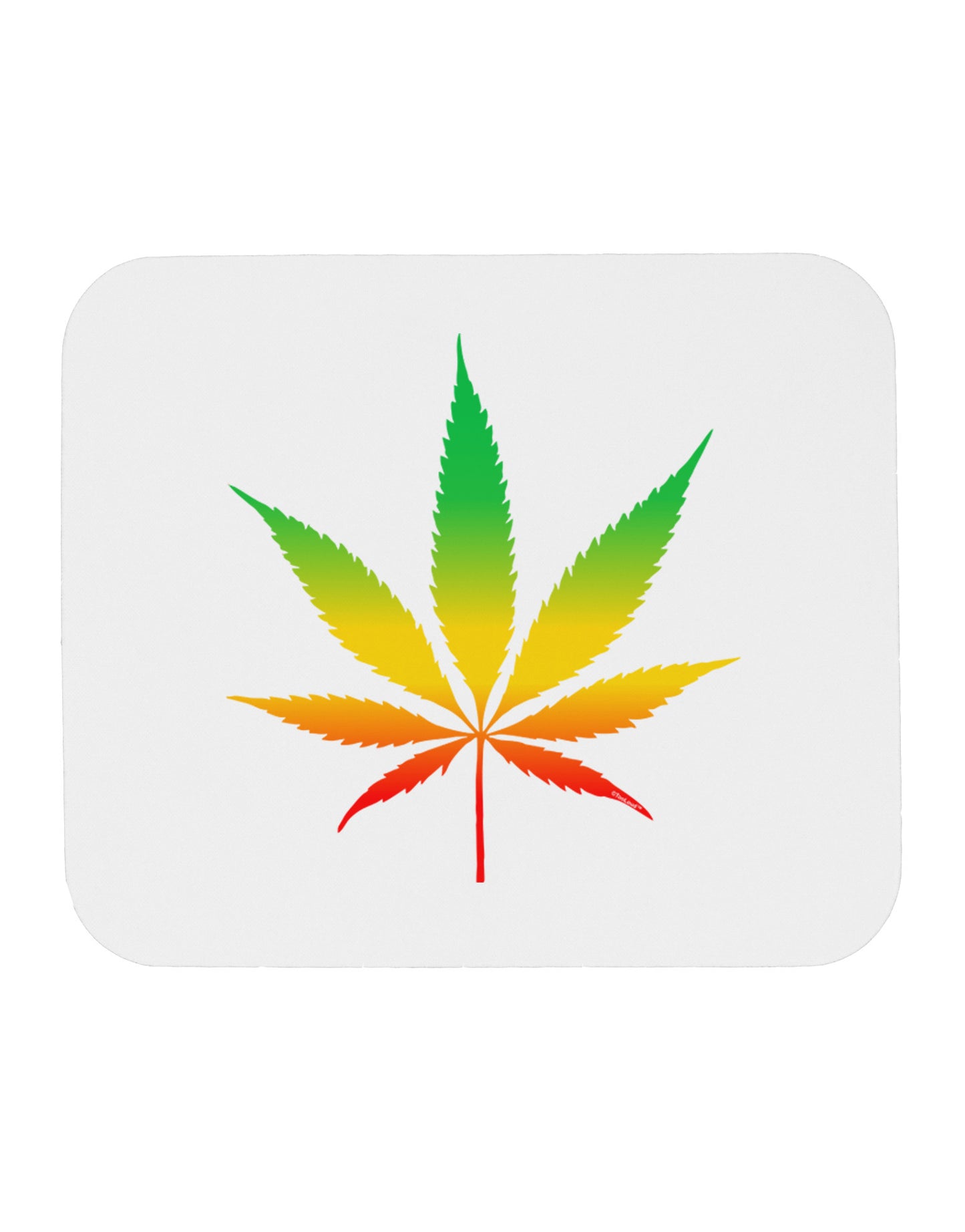 Marijuana Leaf Rastafarian Colors Mousepad-TooLoud-White-Davson Sales
