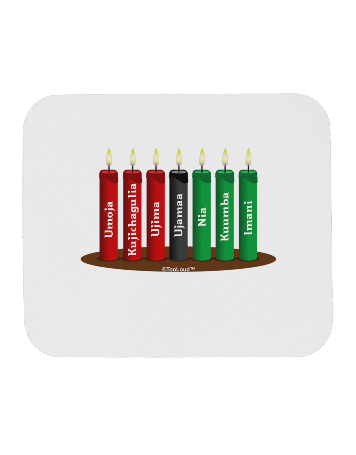 Kwanzaa Candles 7 Principles Mousepad-TooLoud-White-Davson Sales