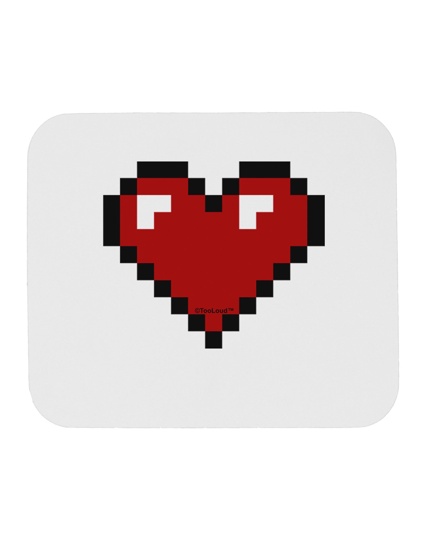 Pixel Heart Design 1 - Valentine's Day Mousepad by TooLoud-TooLoud-White-Davson Sales