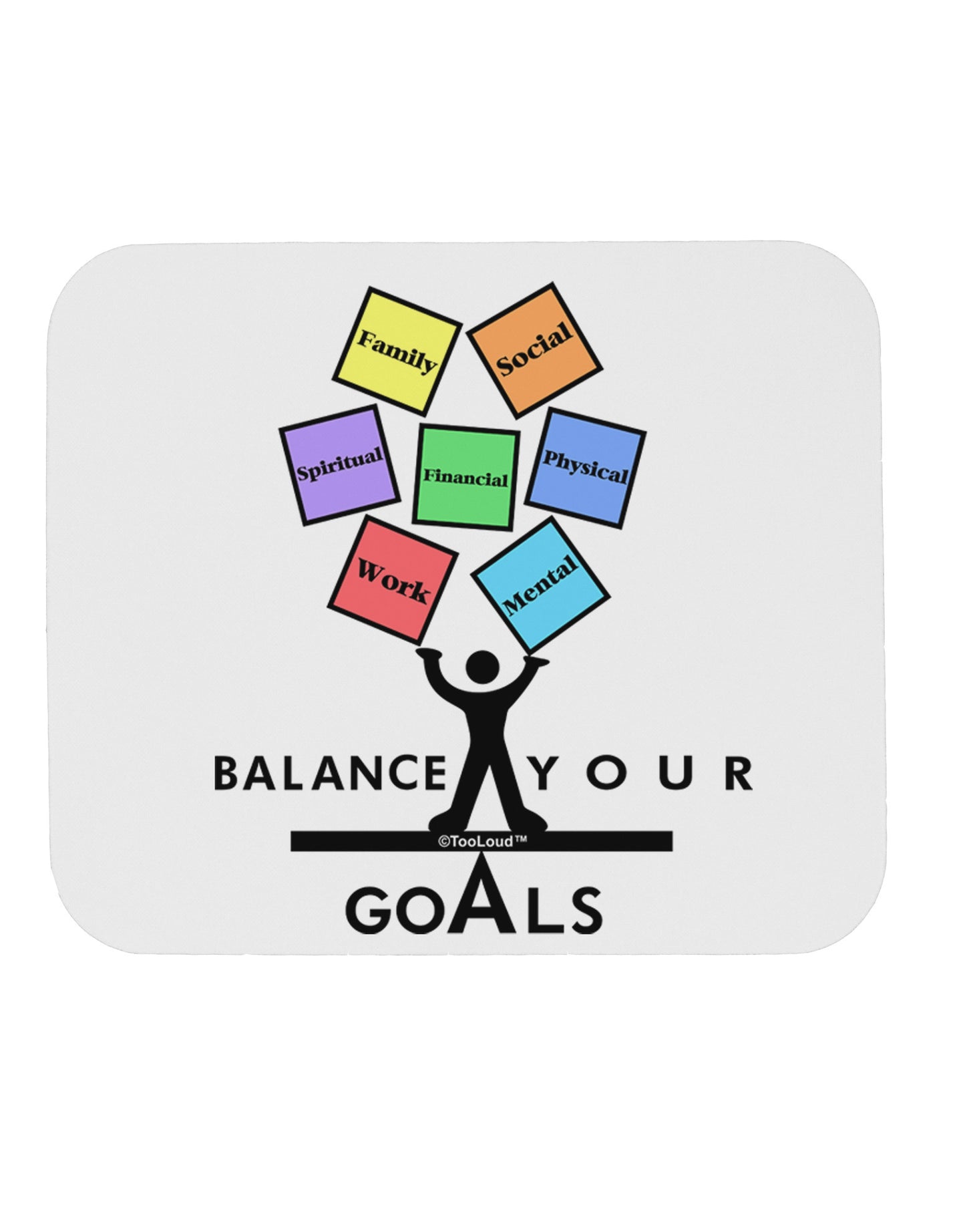 Balance Your Goals Mousepad-TooLoud-White-Davson Sales