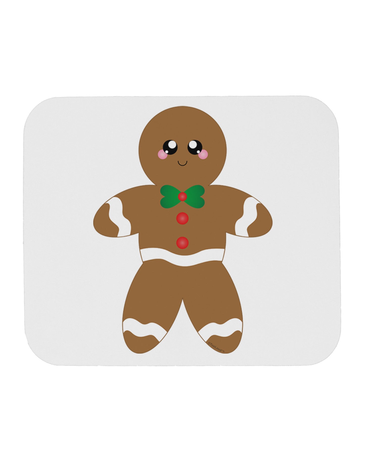 Cute Gingerbread Man Christmas Mousepad-TooLoud-White-Davson Sales