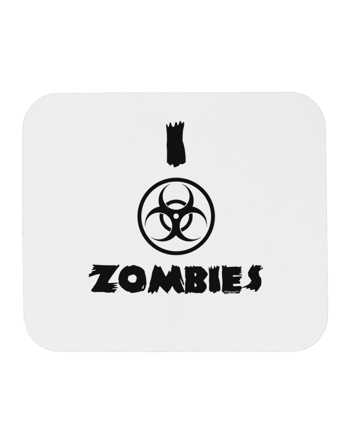 I Biohazard Zombies - Apocalypse Mousepad-TooLoud-White-Davson Sales