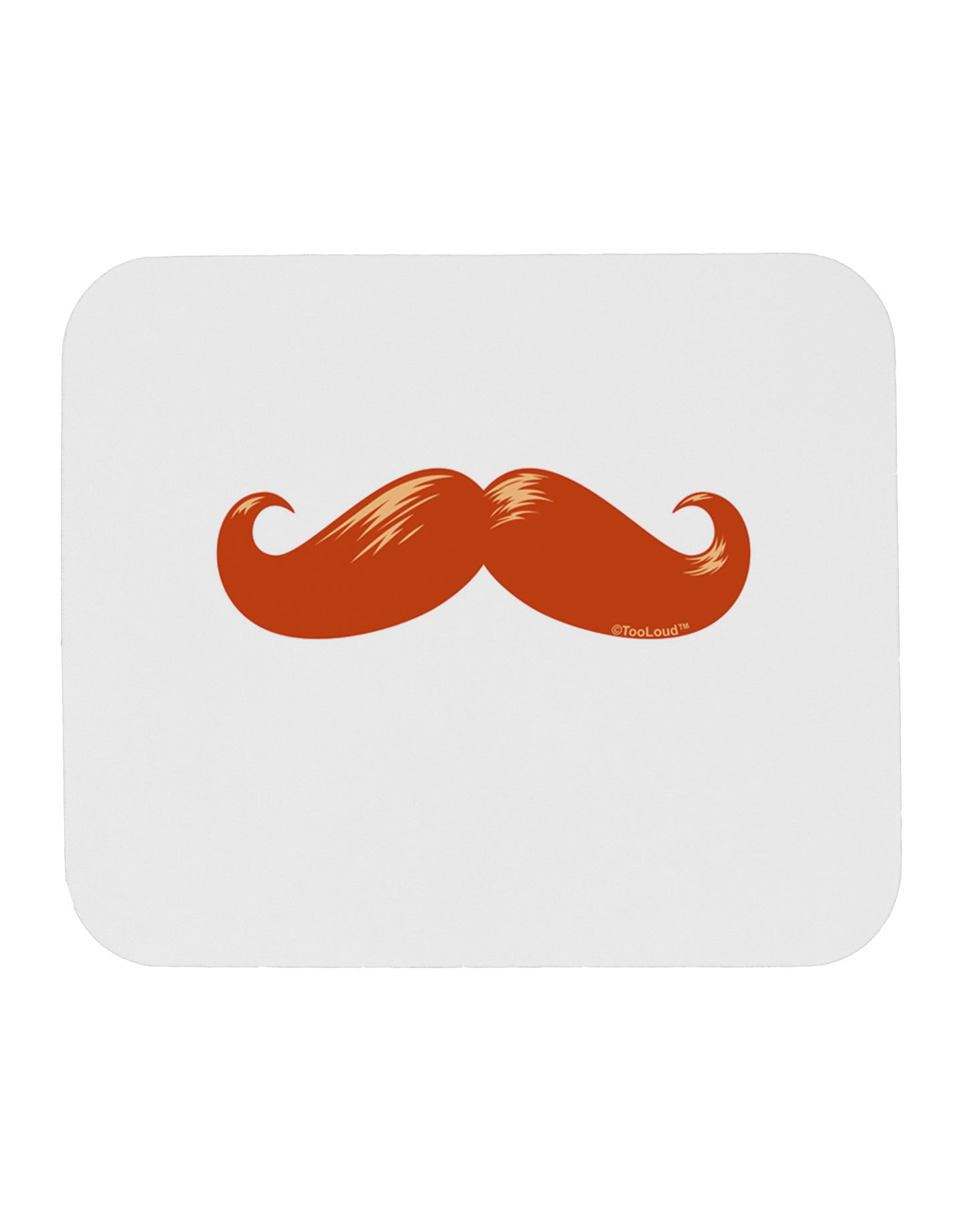 Big Redhead Mustache Mousepad-TooLoud-White-Davson Sales