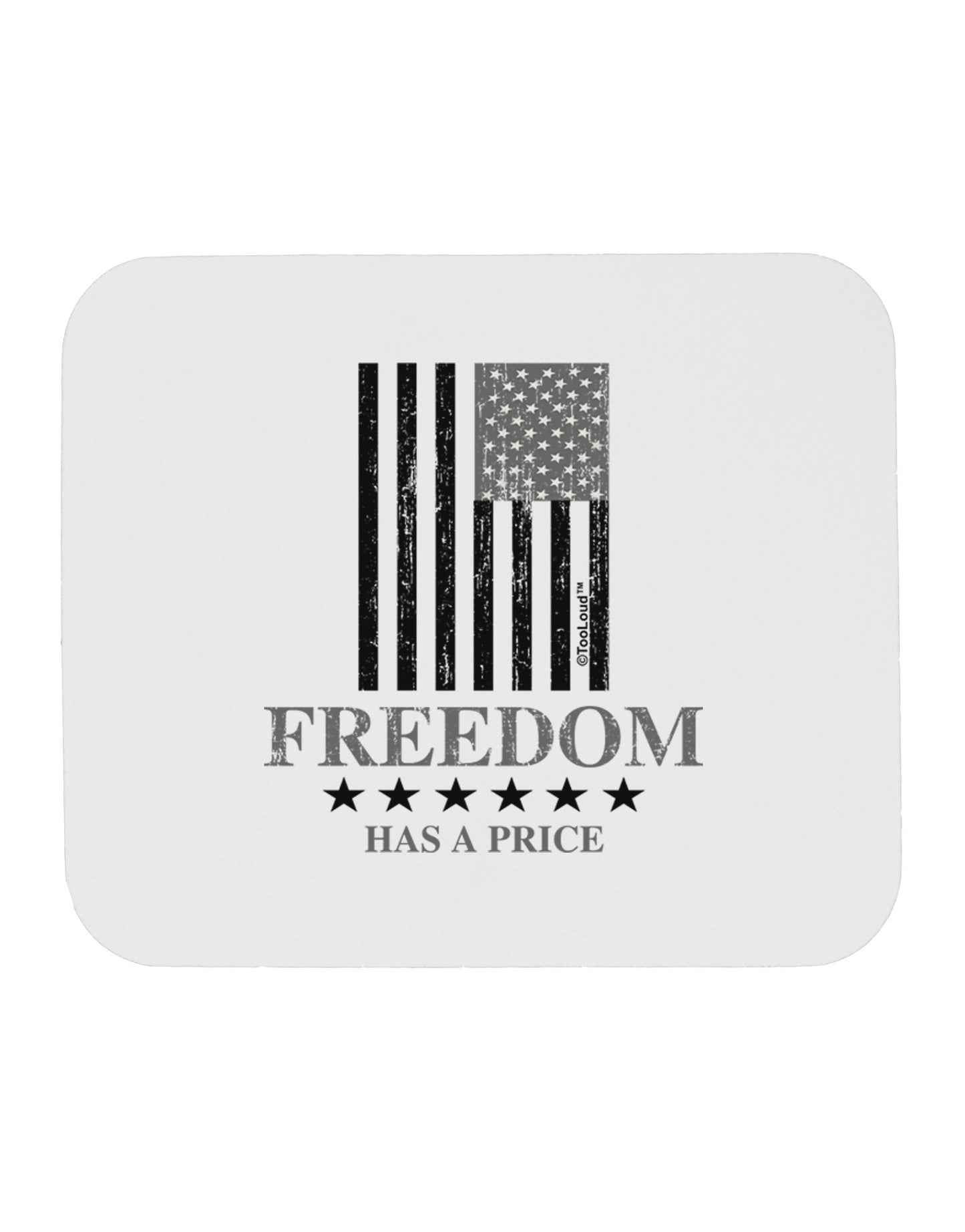 Freedom Flag BnW Mousepad-TooLoud-White-Davson Sales