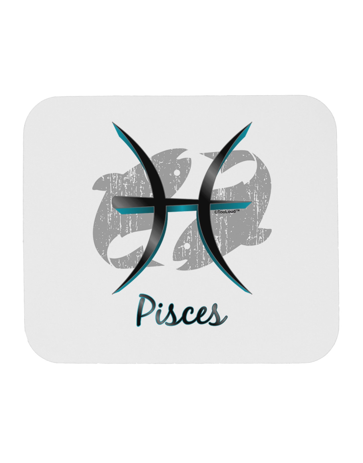 Pisces Symbol Mousepad-TooLoud-White-Davson Sales