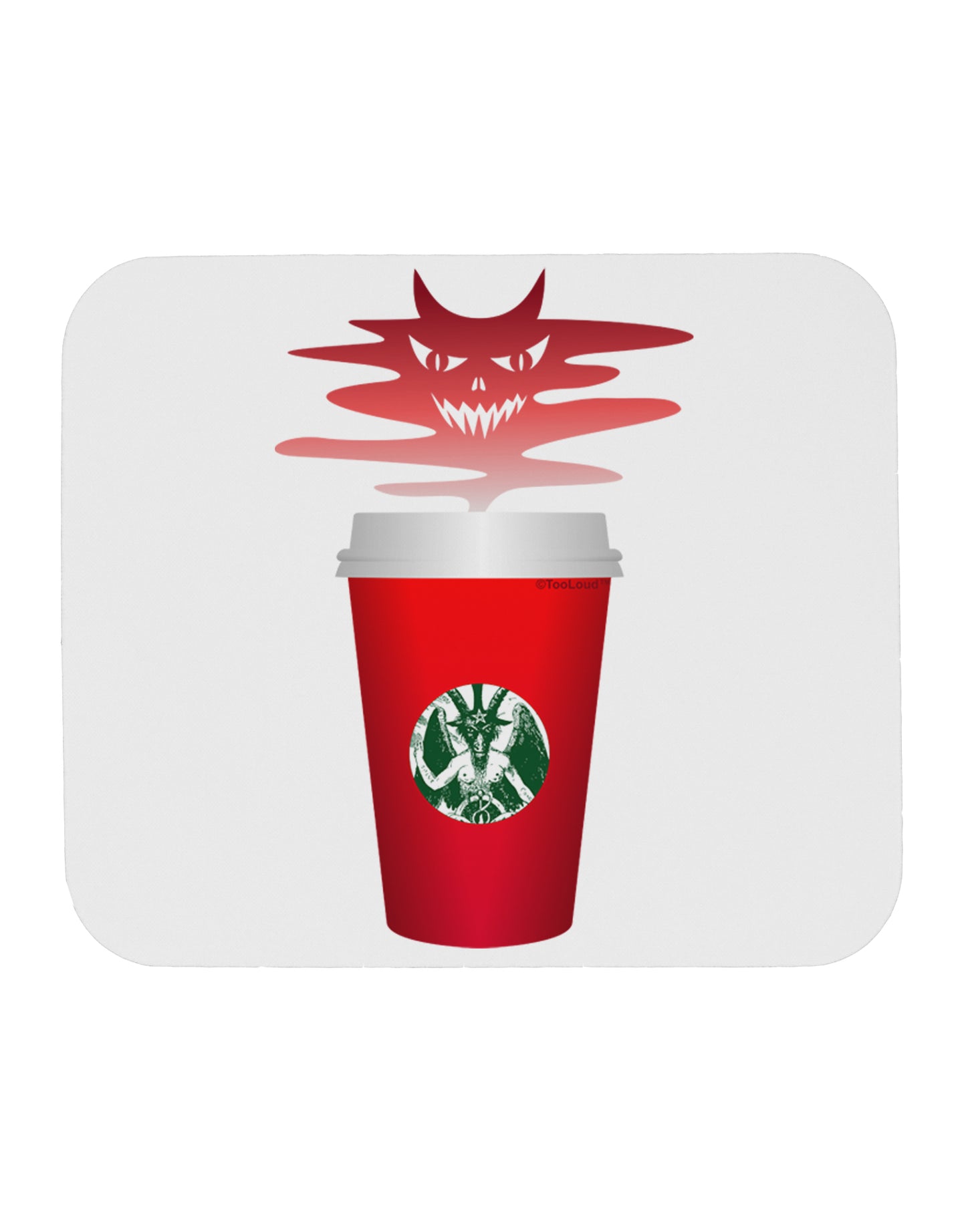 Red Cup Satan Coffee Mousepad by TooLoud-TooLoud-White-Davson Sales