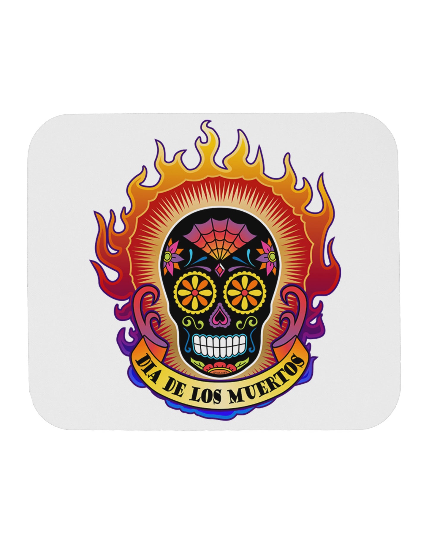 Dia de los Muertos Sacred Calavera Day of the Dead Mousepad-TooLoud-White-Davson Sales