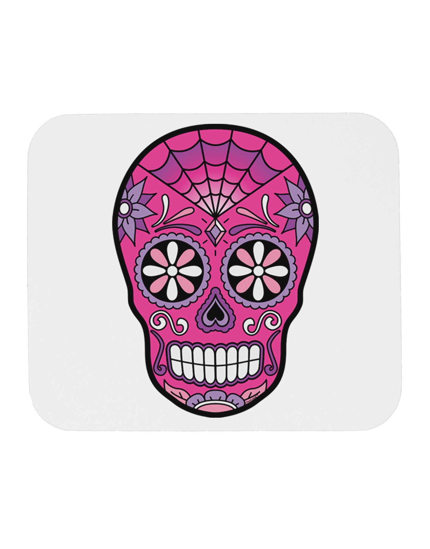 Version 4 Pink Day of the Dead Calavera Mousepad-TooLoud-White-Davson Sales