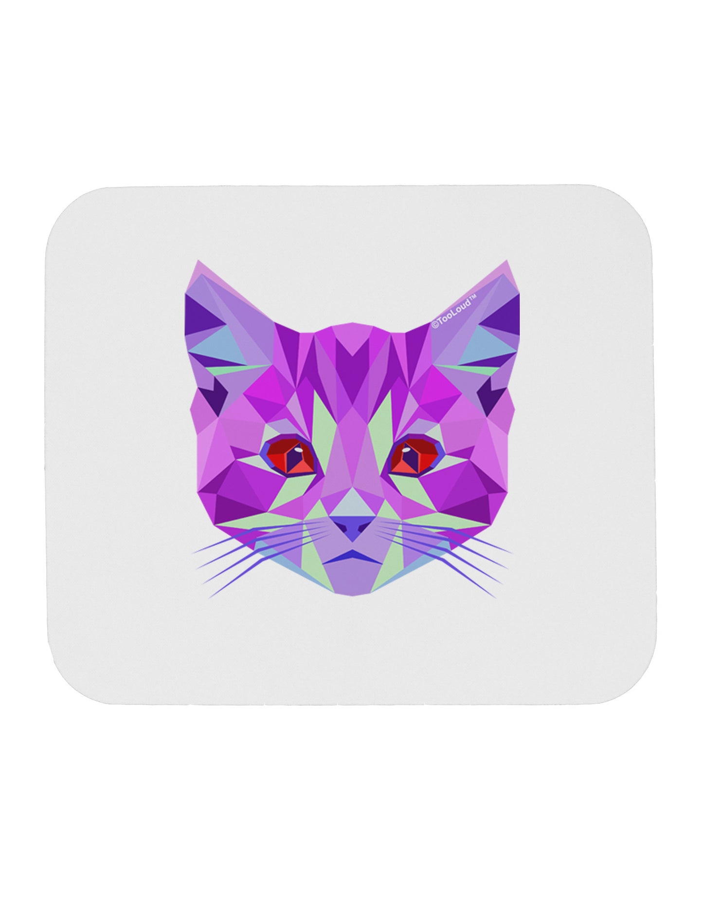 Geometric Kitty Purple Mousepad-TooLoud-White-Davson Sales