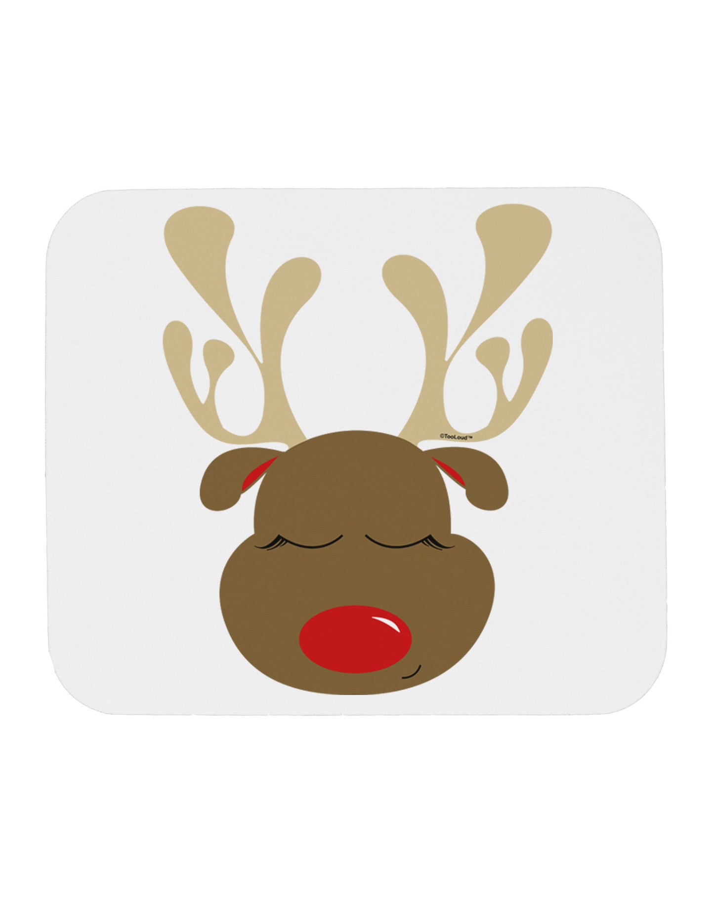 Cute Rudolph Reindeer Face Christmas Mousepad-TooLoud-White-Davson Sales