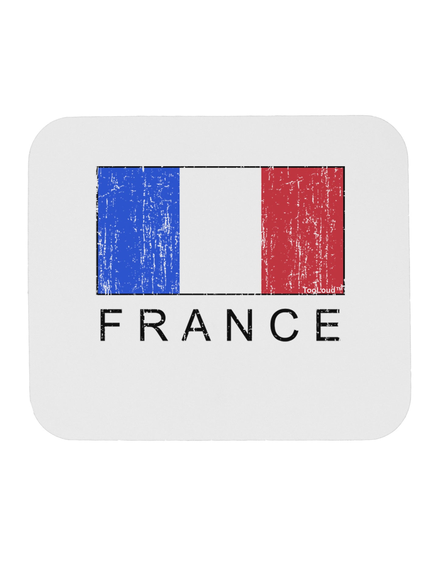 French Flag - France Text Distressed Mousepad by TooLoud-TooLoud-White-Davson Sales
