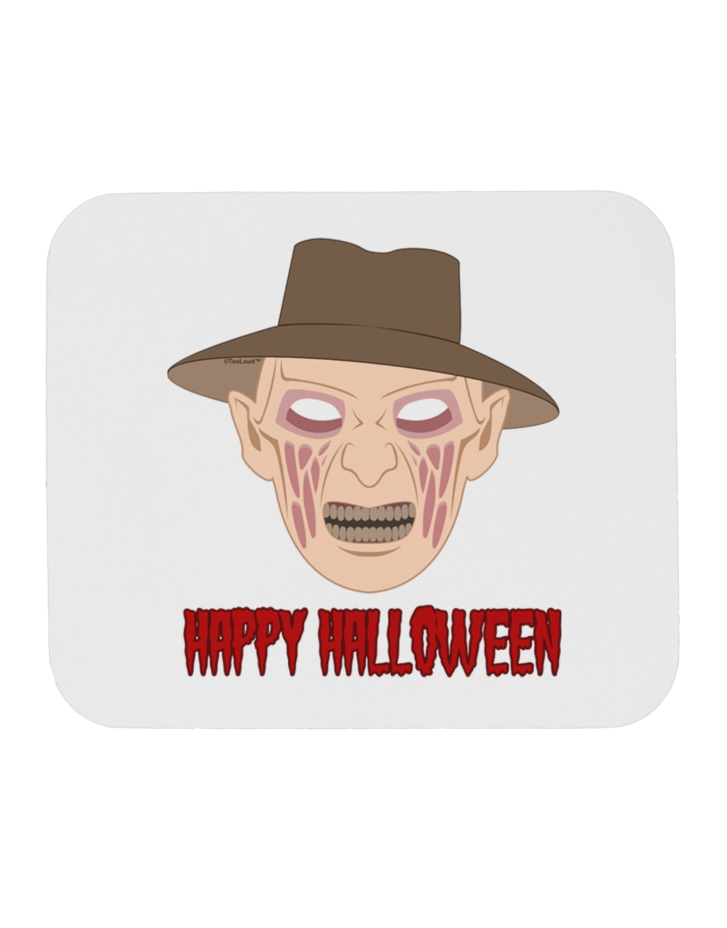 Scary Face With a Hat - Happy Halloween Mousepad-TooLoud-White-Davson Sales