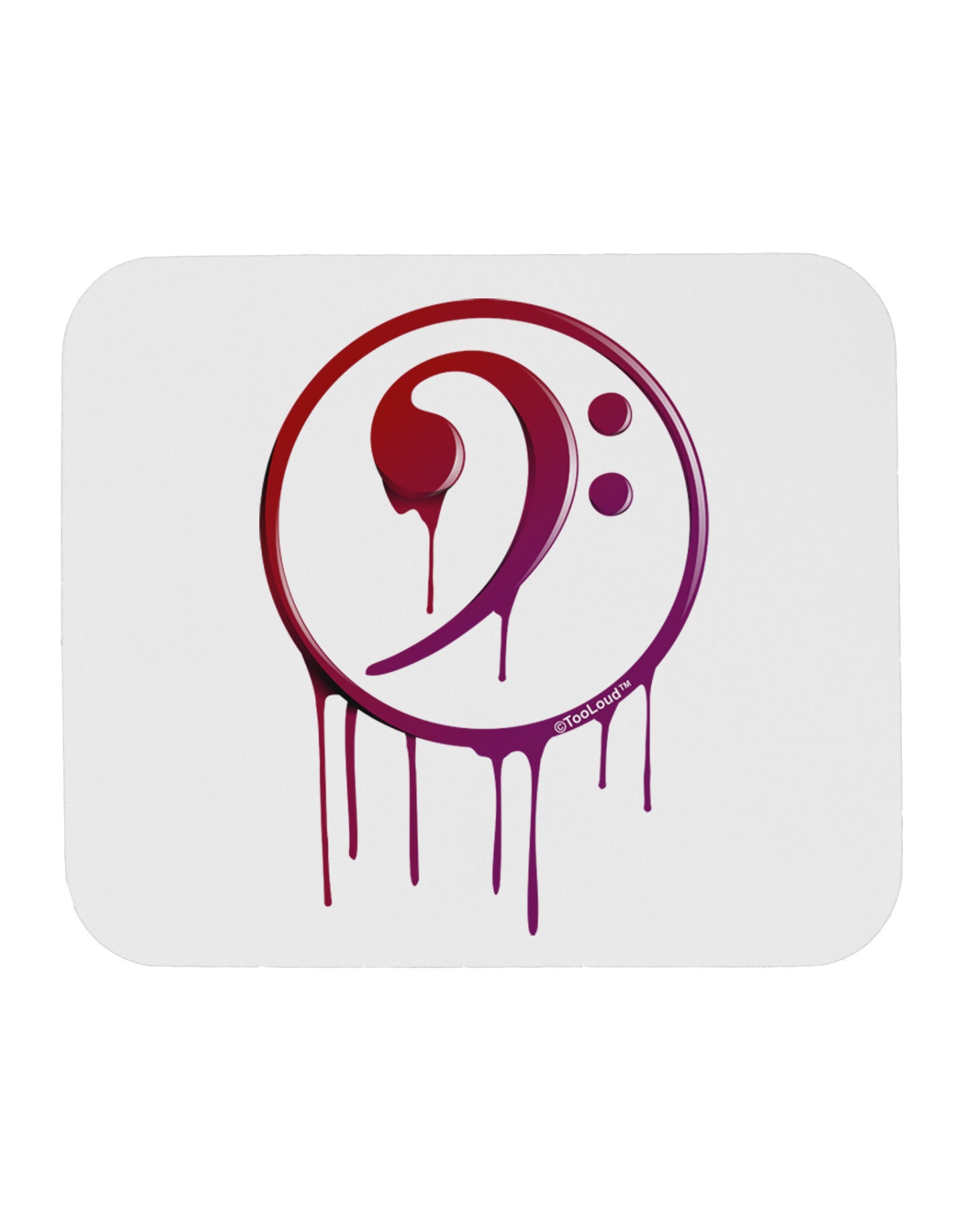Dripping Bass Symbol Mousepad-TooLoud-White-Davson Sales