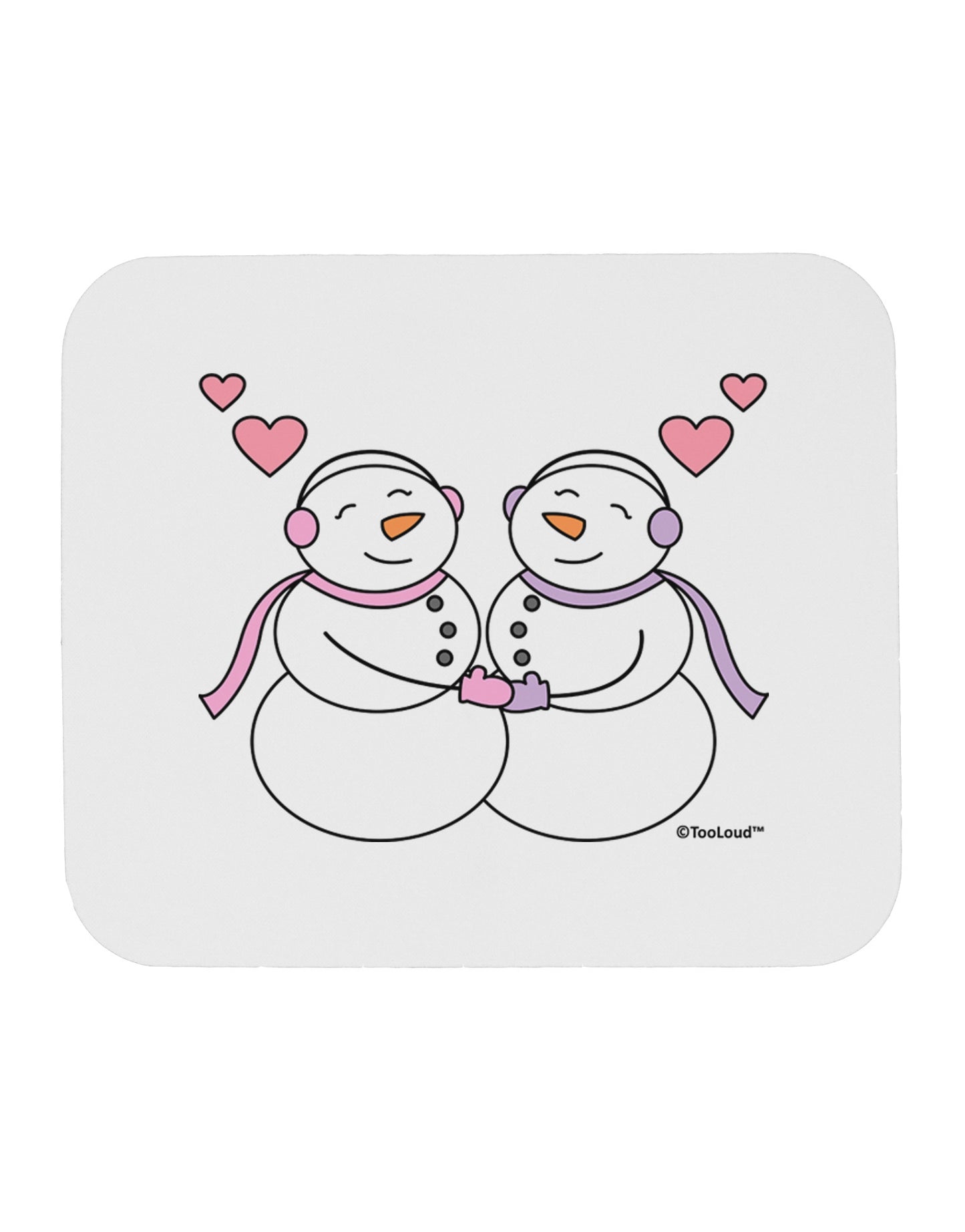 Cute Snowwoman Couple Mousepad by TooLoud-TooLoud-White-Davson Sales