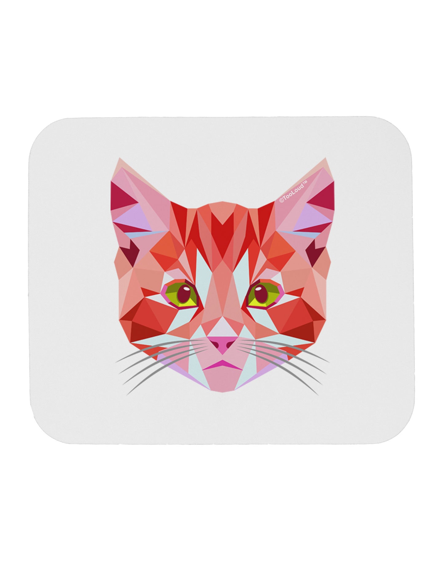 Geometric Kitty Red Mousepad-TooLoud-White-Davson Sales