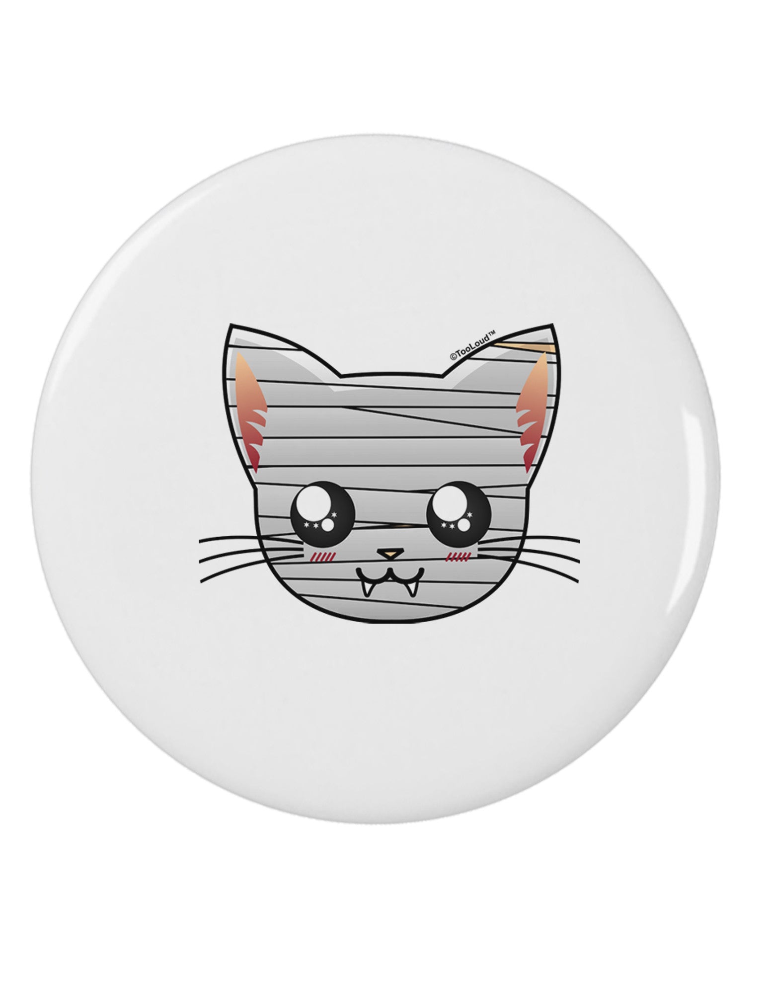 Mummy Kitty 2.25" Round Pin Button by TooLoud-Round Pin Button-TooLoud-White-2.25in-Davson Sales