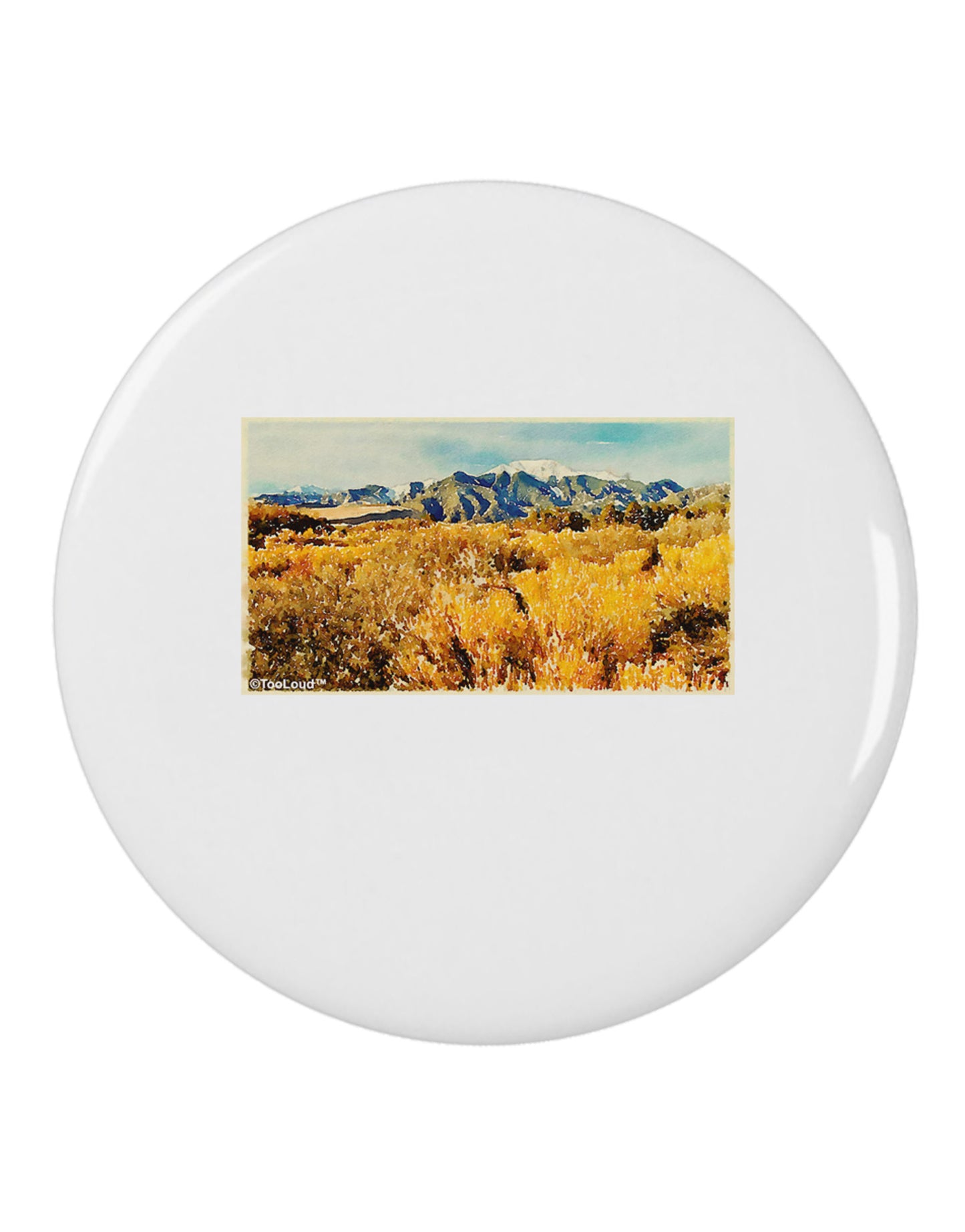 Mountain Forest Park Watercolor 2.25" Round Pin Button-Round Pin Button-TooLoud-White-2.25in-Davson Sales