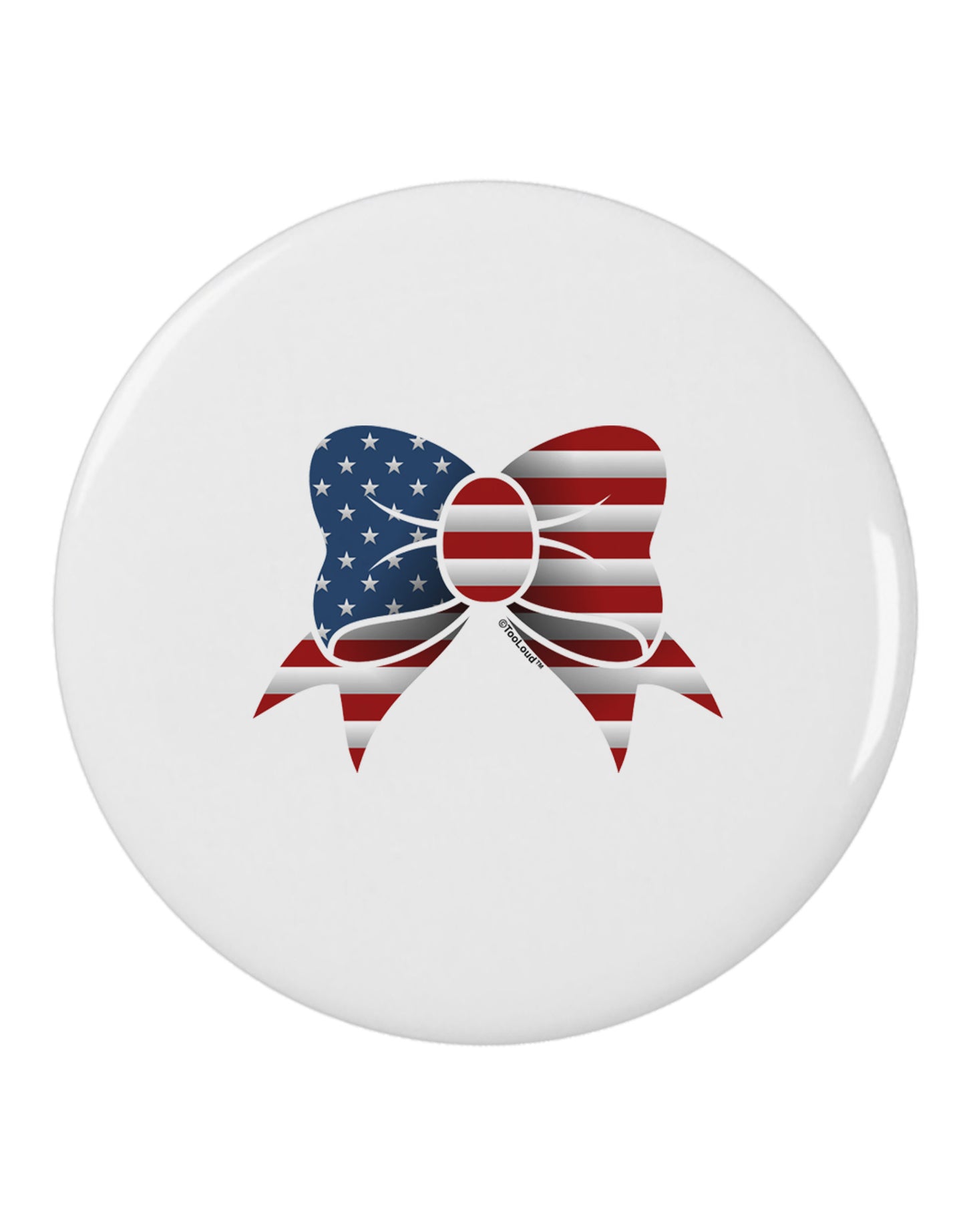 Patriotic Bow 2.25" Round Pin Button-Round Pin Button-TooLoud-White-2.25in-Davson Sales
